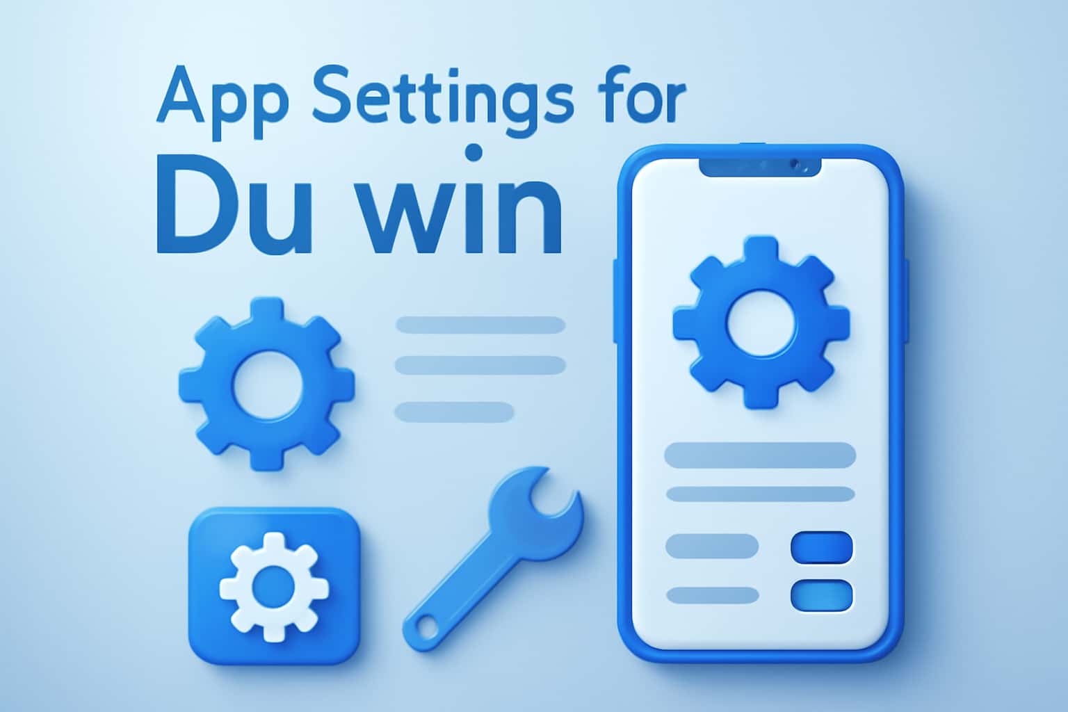 An educational image illustrating app settings for Du win.