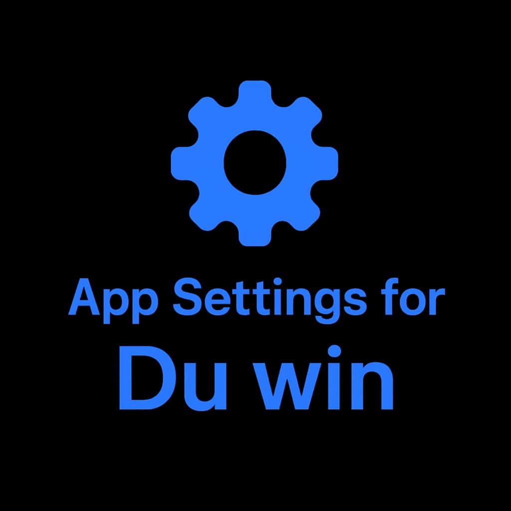 A badge representing app settings for Du win.