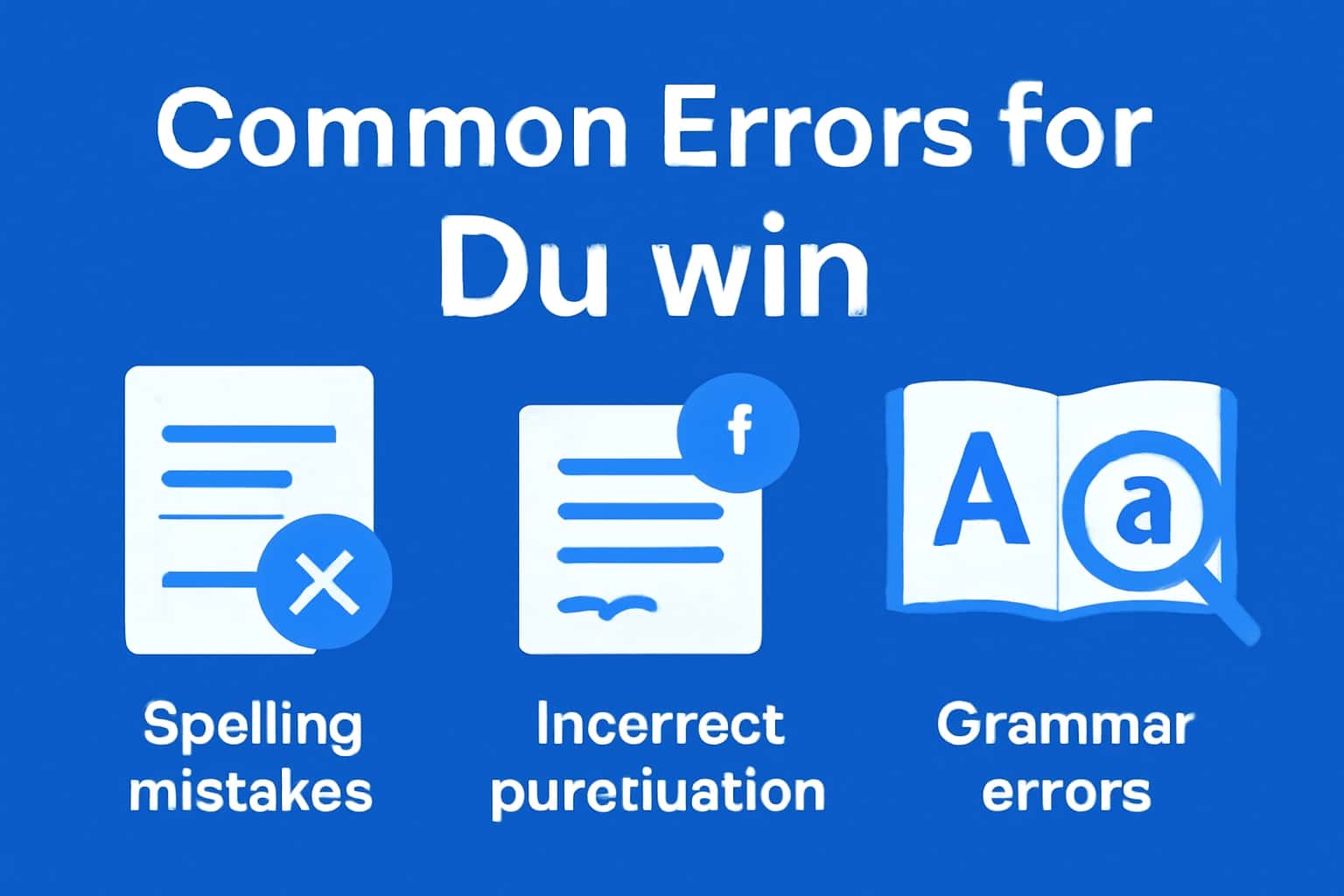 An educational display about common errors associated with the Du win app.
