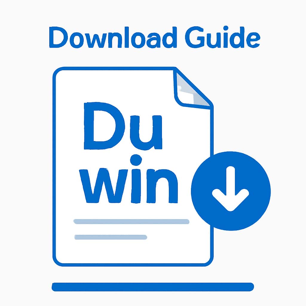 Illustration explaining the installation steps for the Du win app.