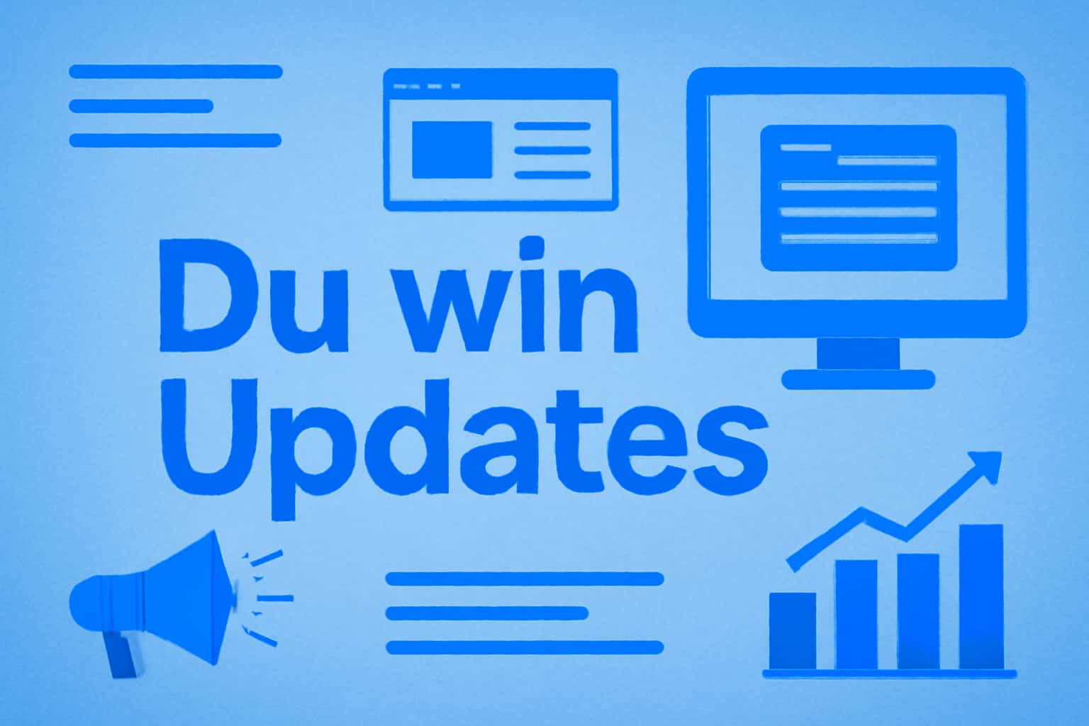 An informative graphic showcasing Du win Updates with a clean design.