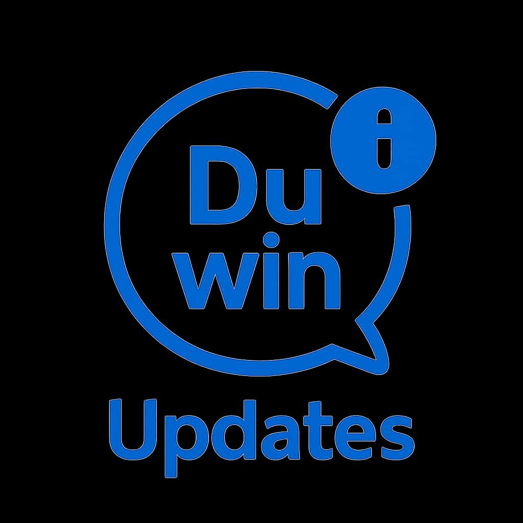 A professional badge icon for Du win Updates.