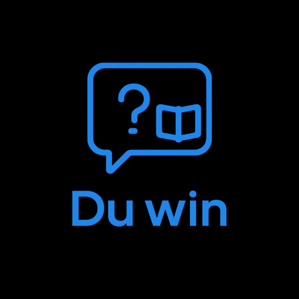 A badge illustrating the essential features of the Du win app.