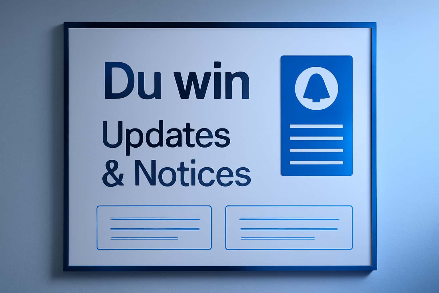 An informational graphic illustrating Du win updates and notices.
