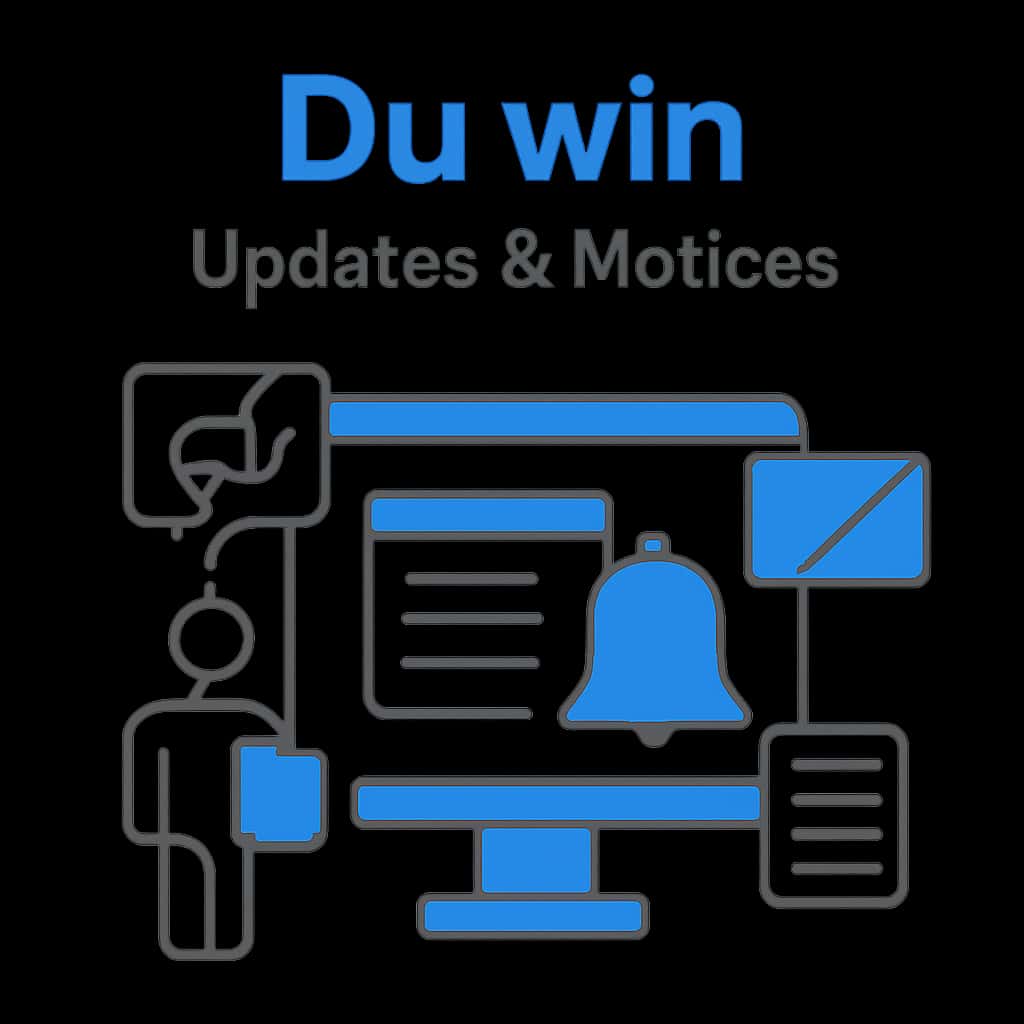 Illustration detailing the steps for accessing Du win updates.