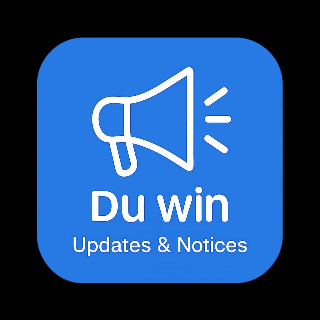 Icon representing Du win updates and notices.