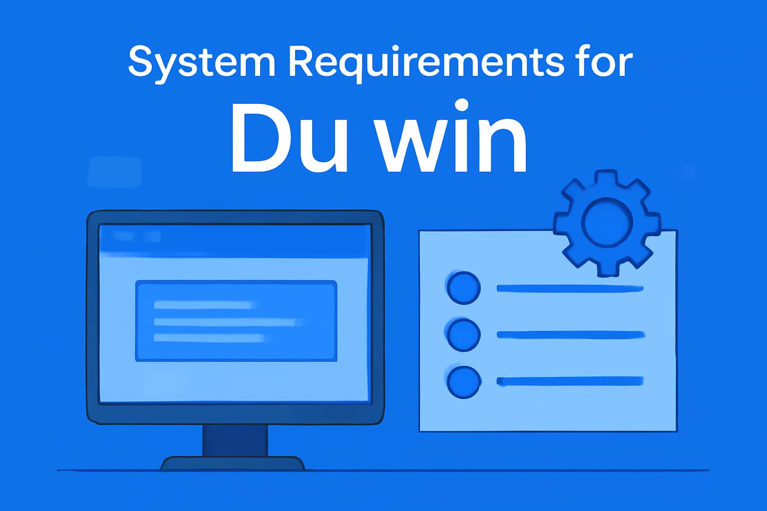 An informative depiction of the system requirements specific to the Du win application.