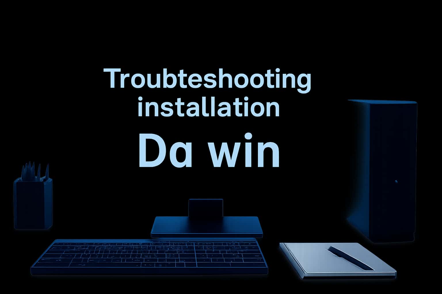 Illustration depicting troubleshooting steps for Du win installation.