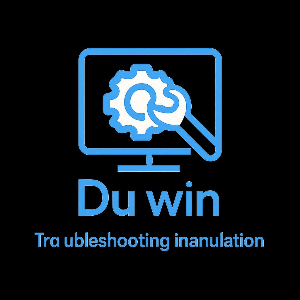 Icon representing troubleshooting for Du win installation.