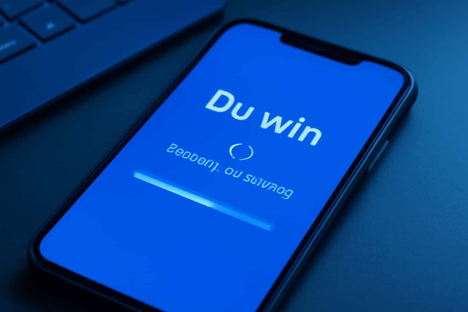 Informational graphic illustrating the process of updating Du win on Android devices.