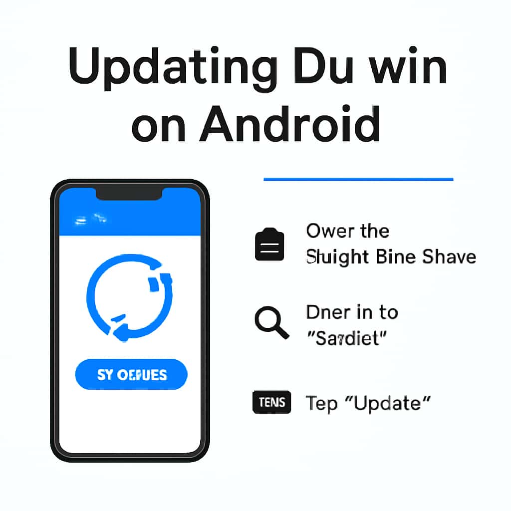 Diagram explaining the steps involved in updating Du win on Android devices.