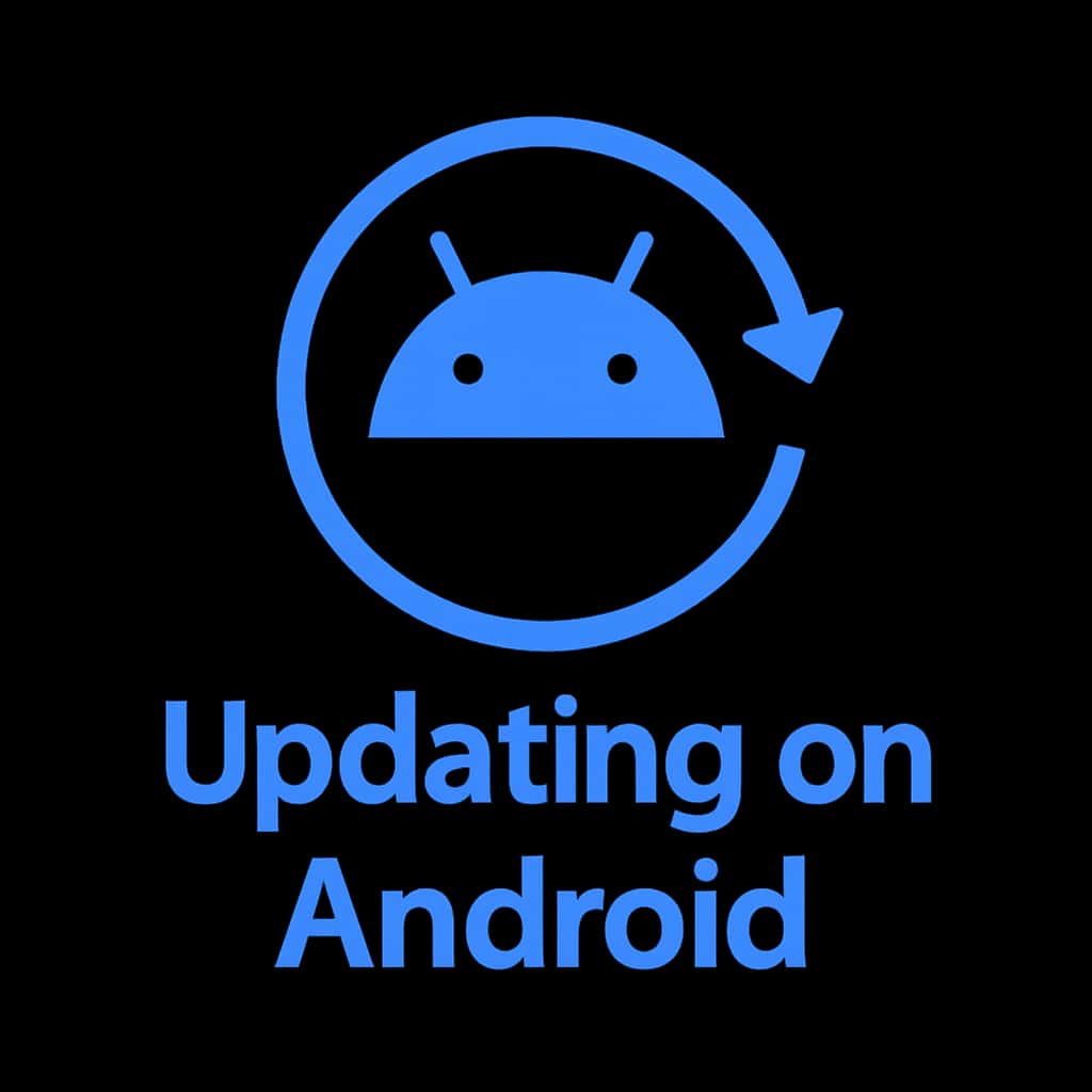 Badge representing the updating process for the Du win app on Android.